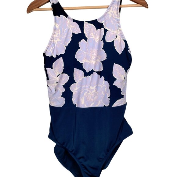 Catalina Other - Catalina Swimwear Bathing Suit One Piece Medium Blue Purple Floral Tank Swim